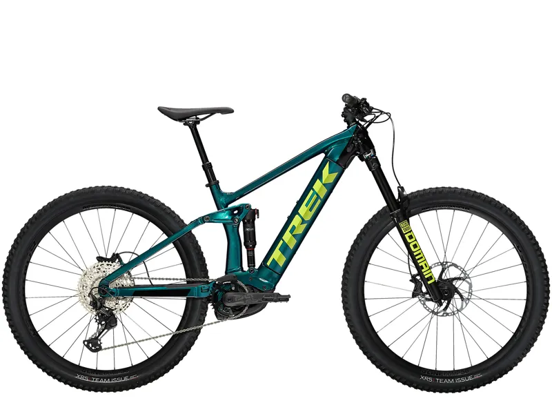 TREK Rail 7 Gen 2 625Wh Full Suspension Electric Bike in Dark Aquatic and Black